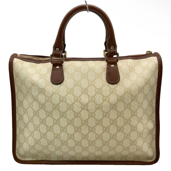 Gucci Cream and Brown Tote Bag with Signature GG Monogram - Picture 6 of 16
